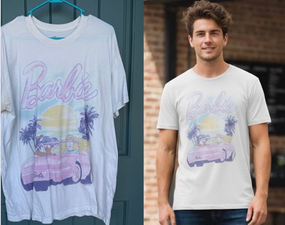 Hollister Barbie Dream Car Graphic Tee Shirt L Large Vintage Y2K